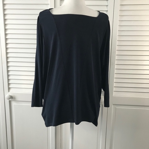 Michael Kors Navy Studded Cold Shoulder Top Size Medium - Picture 5 of 6